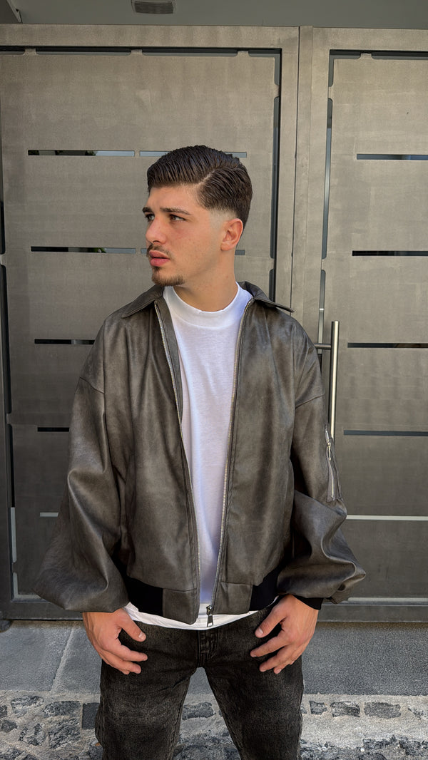 BOMBER IN ECO PELLE
