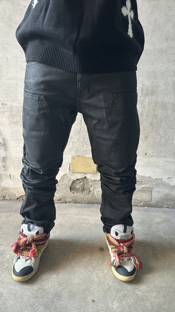 JEANS CARPENTER SPALMATO BLACK