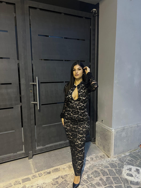 ABITO LUNGO SCOLLO A GOCCIA