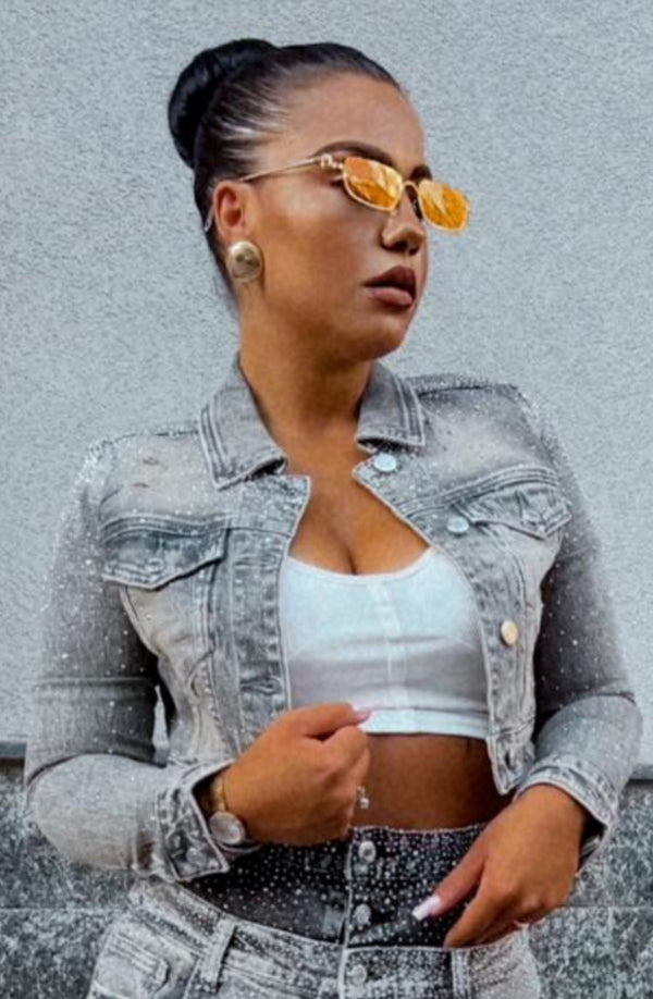 GIUBBOTTO CORTO  DI JEANS BRILLO