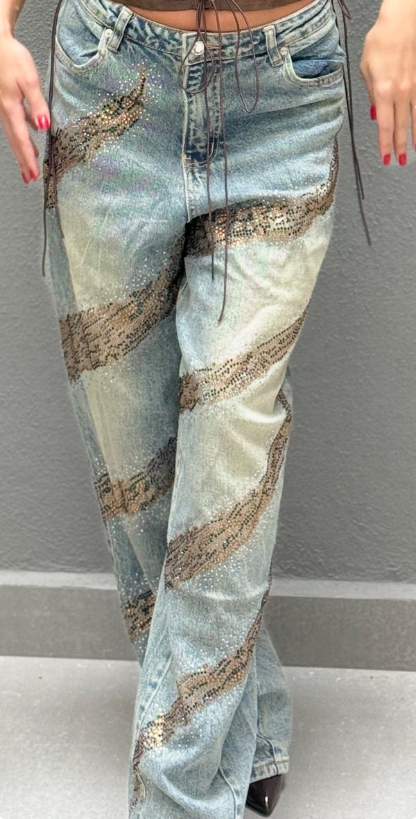 JEANS BALLOON STRASS