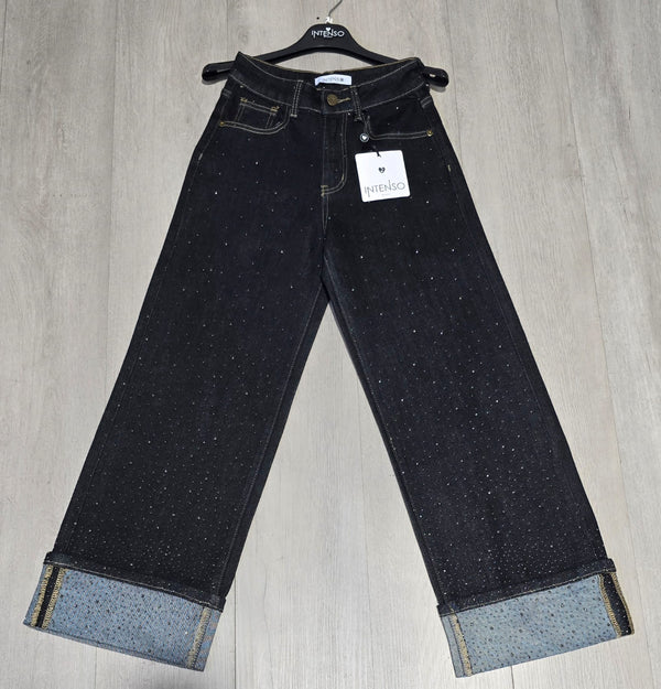 JEANS RISVOLTO BRILLO