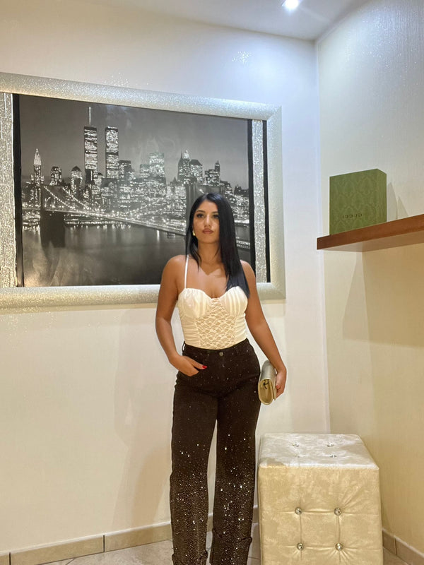 JEANS PIEGONE BRILLO